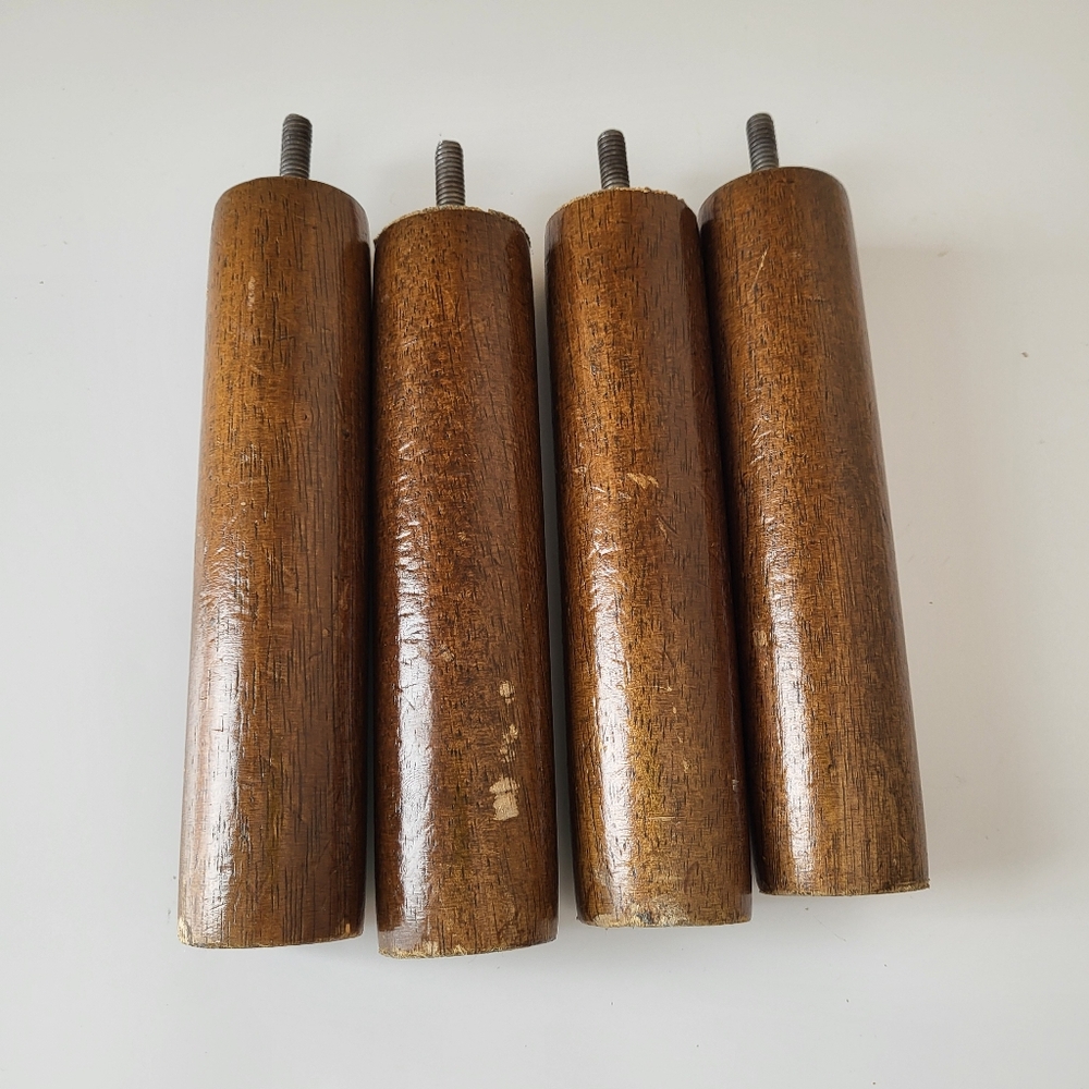 Vintage Medium Brown Wooden Furniture Legs ~ 7"